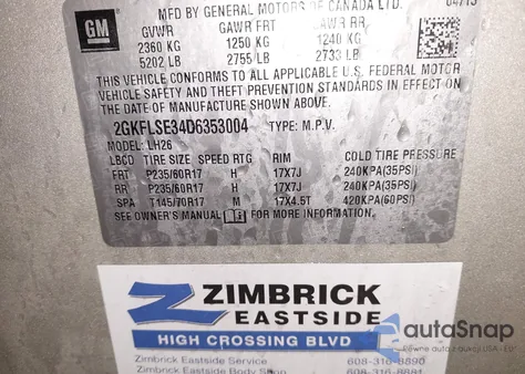 2013 GMC Terrain Sle-2 z USA, uszkodzony, nr VIN 2GKFLSE34D6353004